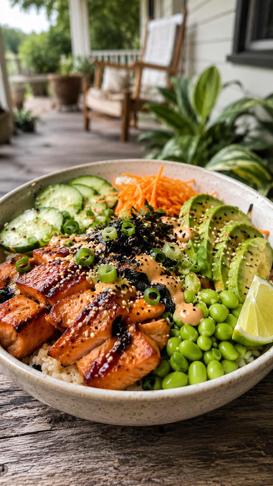 Crispy Honey Soy Salmon Rice Bowl Recipe With Spicy Mayo