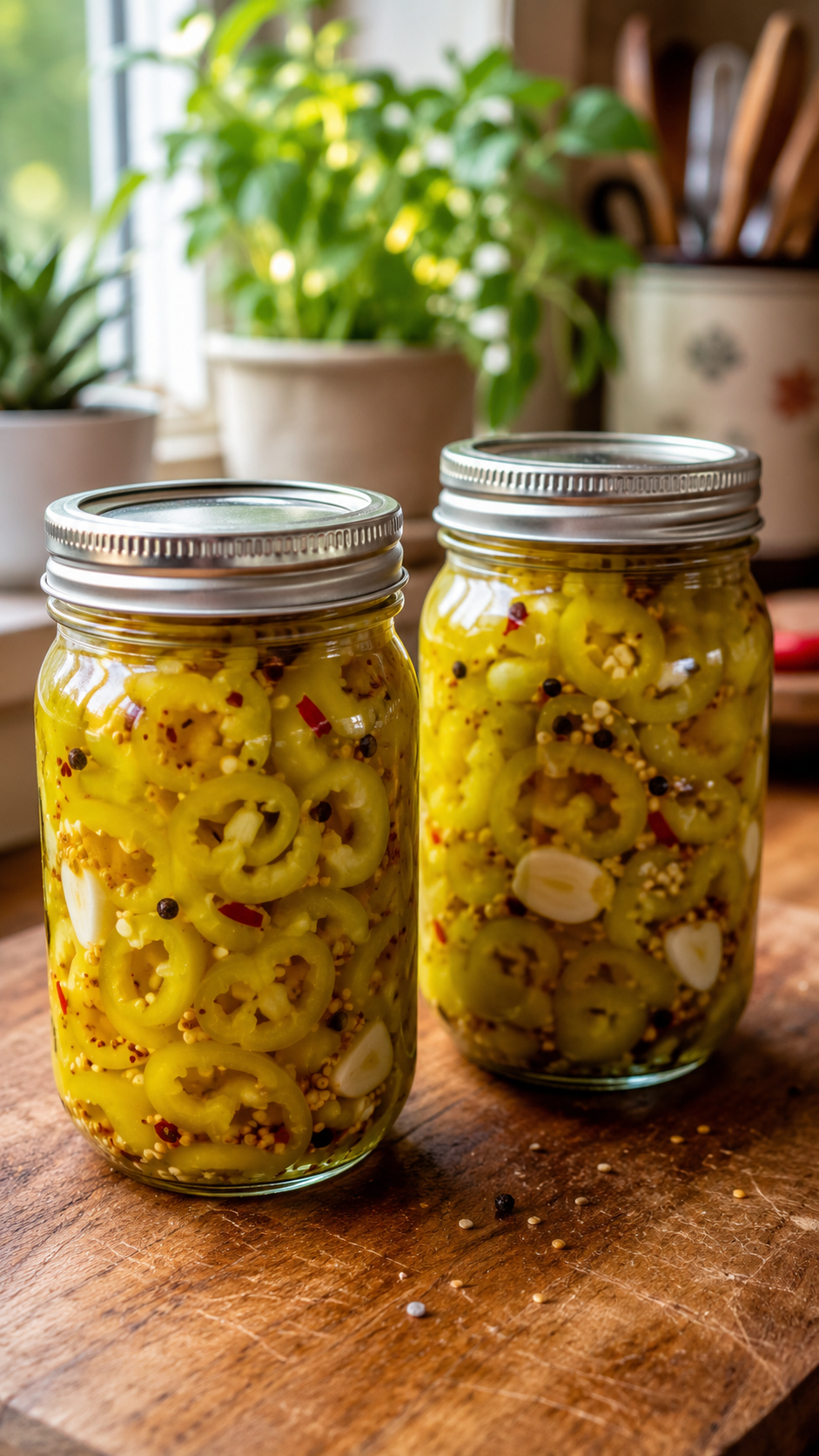 Pickled Banana Peppers Recipe for Sandwiches, Pizza, Burgers, and Snacks!
