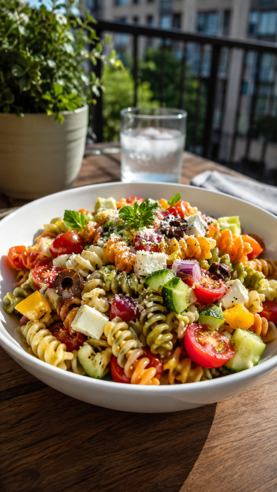 Tri Color Salad Pasta Recipe With Zesty Italian Dressing