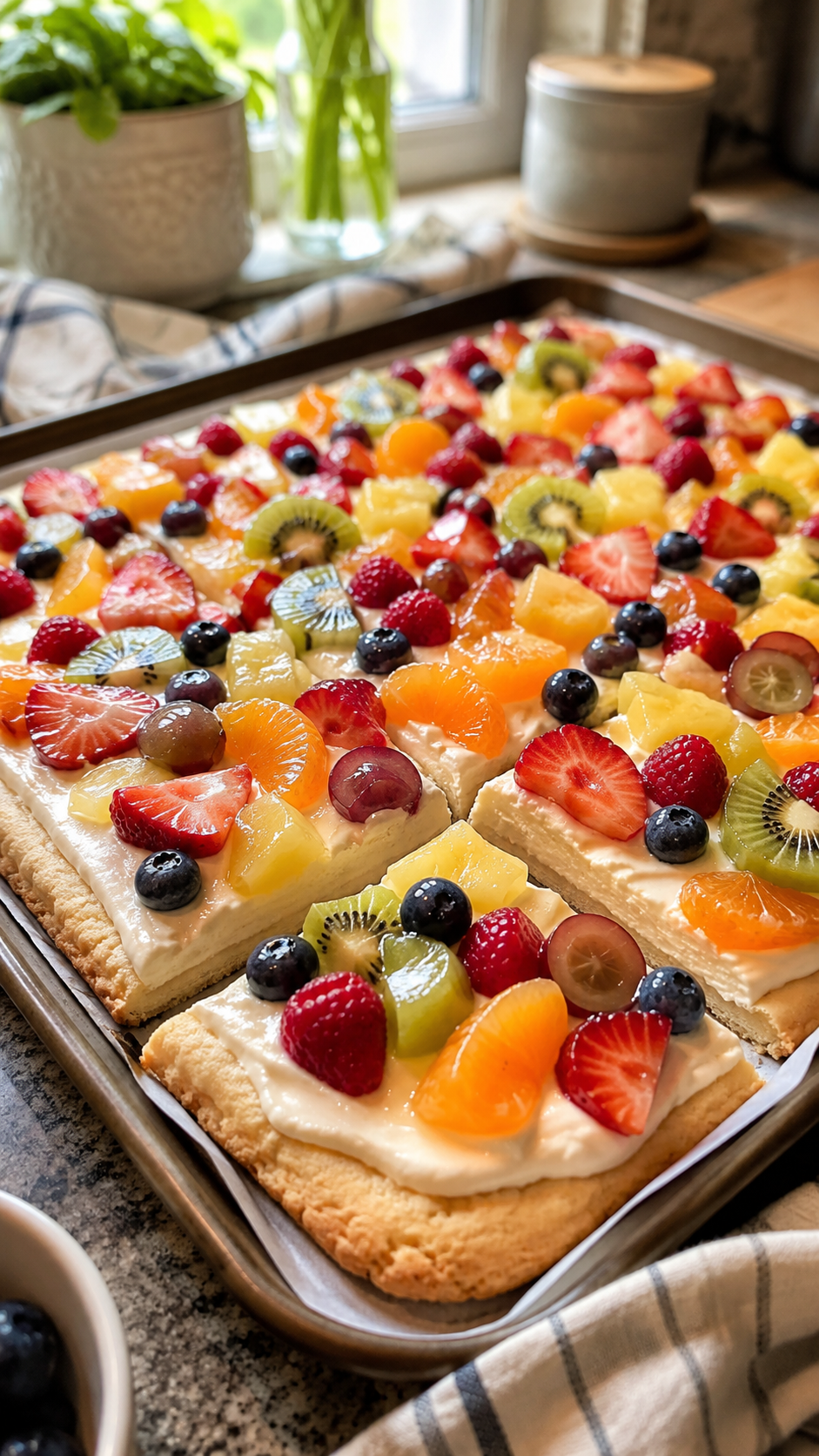 Sheet Pan Fruit Pizza With Soft Sugar Cookie Crust