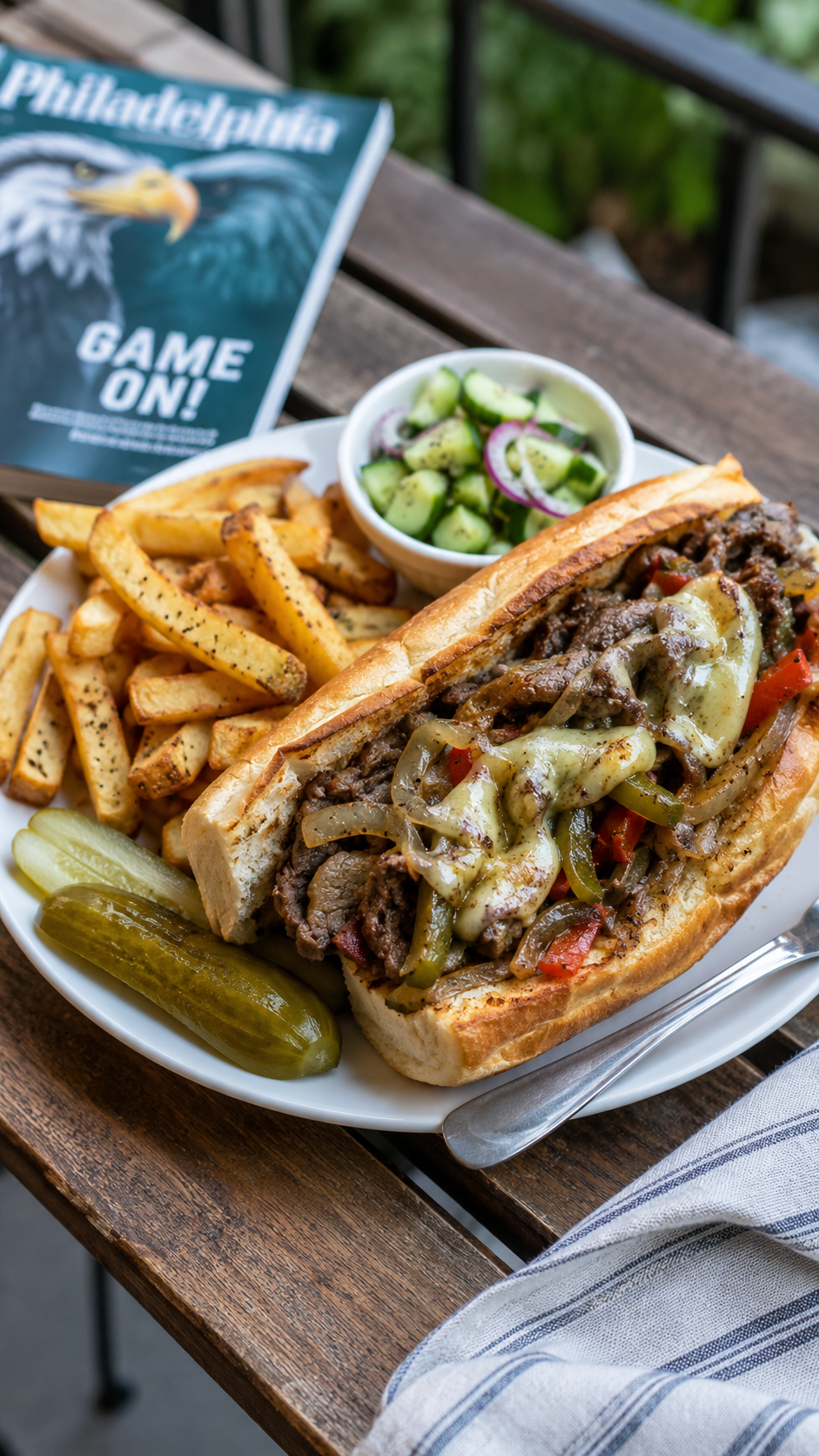 Philly Cheesesteak Sandwich With Juicy Steak and Melty Cheese!