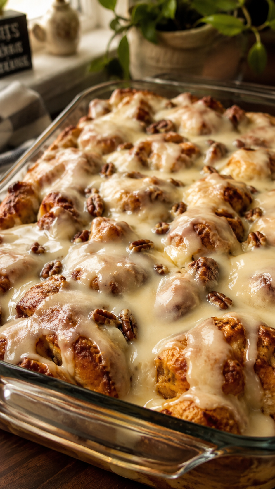 Cinnamon Roll Casserole with Cream Cheese Glaze!