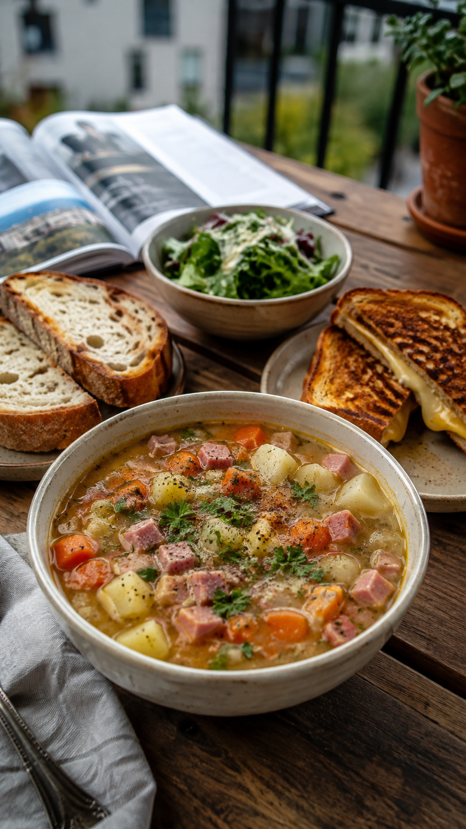Best Ham Soup Recipe with White Beans, Potatoes and Vegetables!