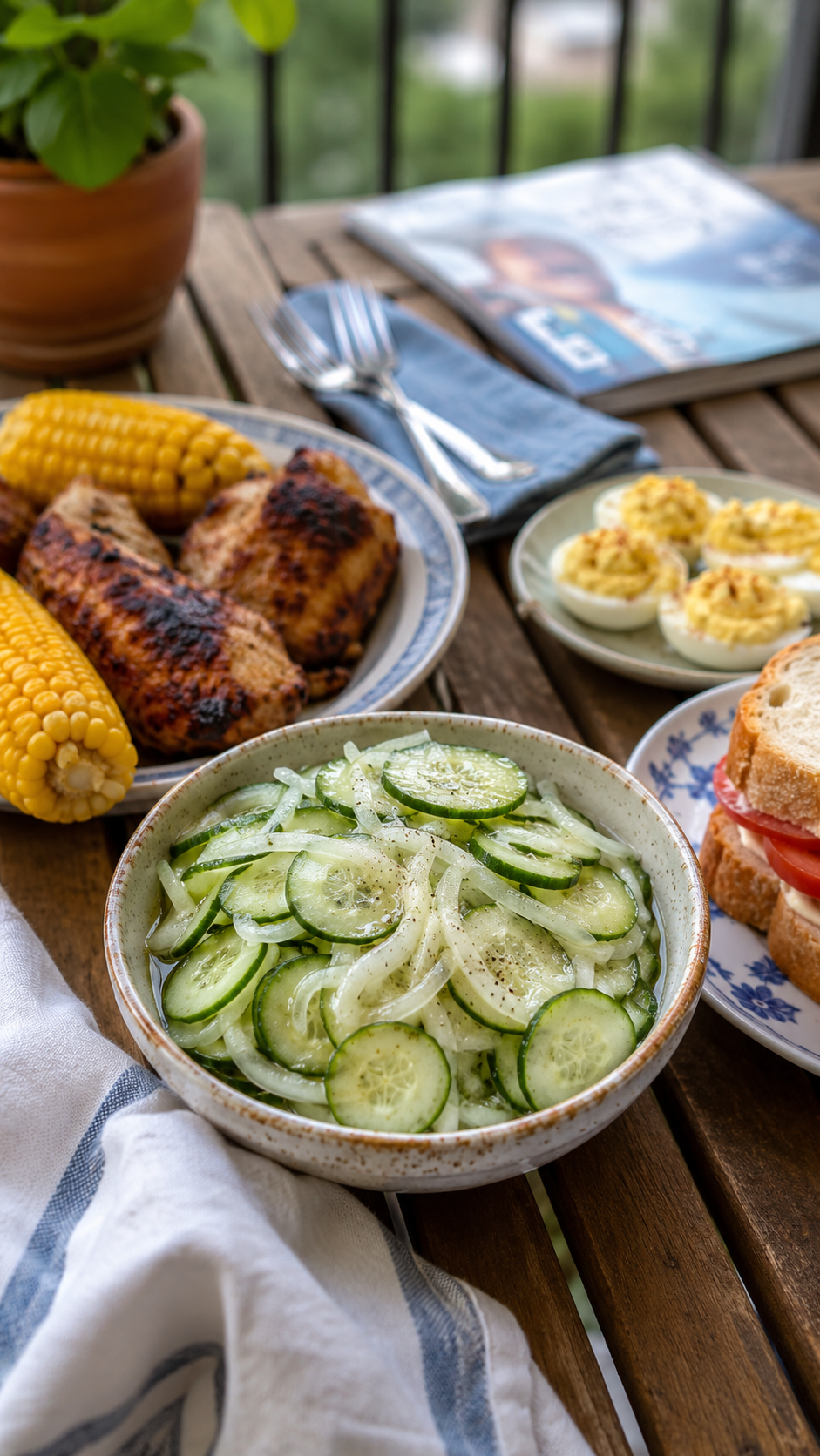 Old-Fashioned Cucumbers and Onions in Vinegar (Cucumber Onion Salad)