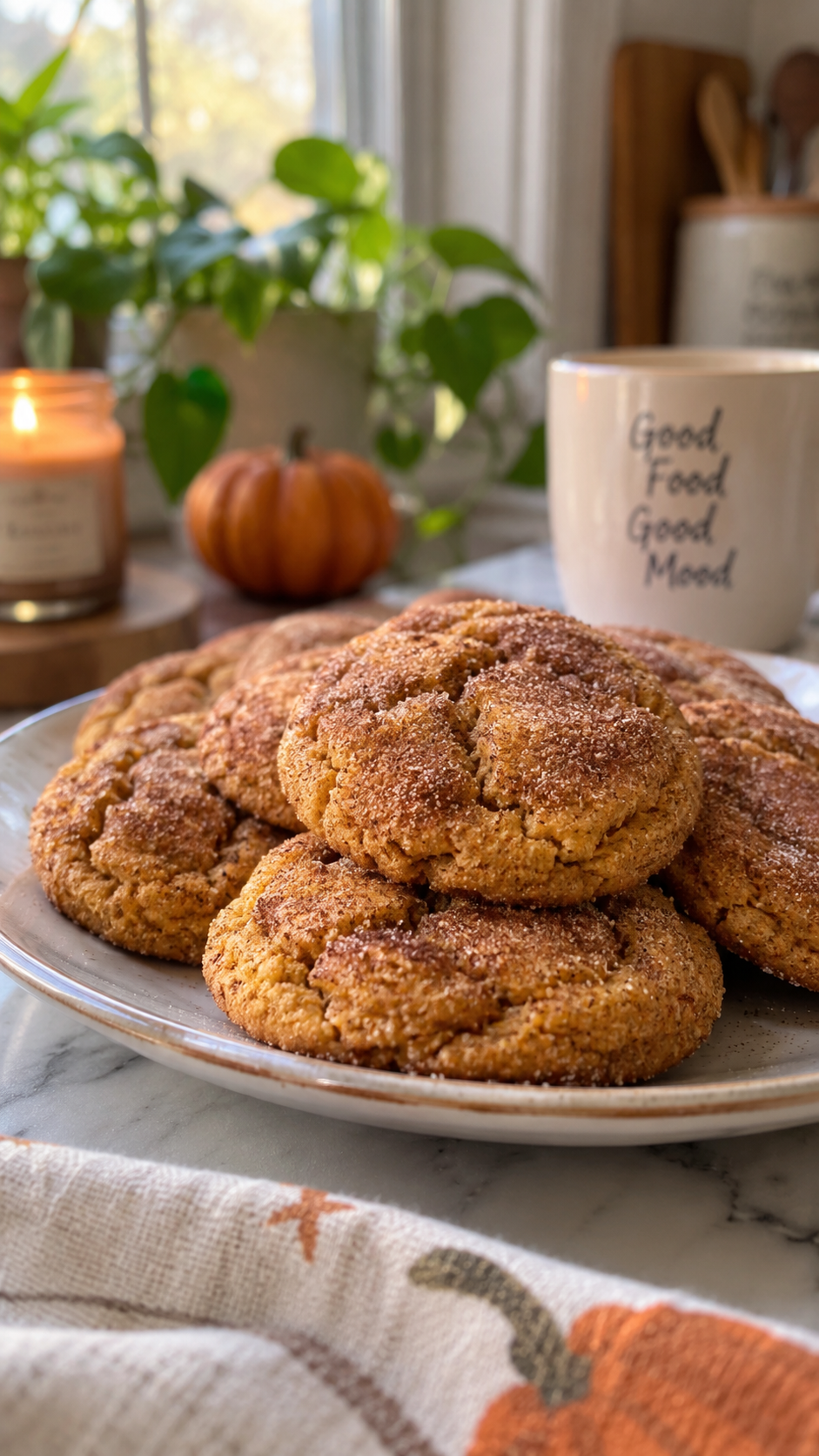 Soft and Chewy Pumpkin Snickerdoodle Cookies Recipe