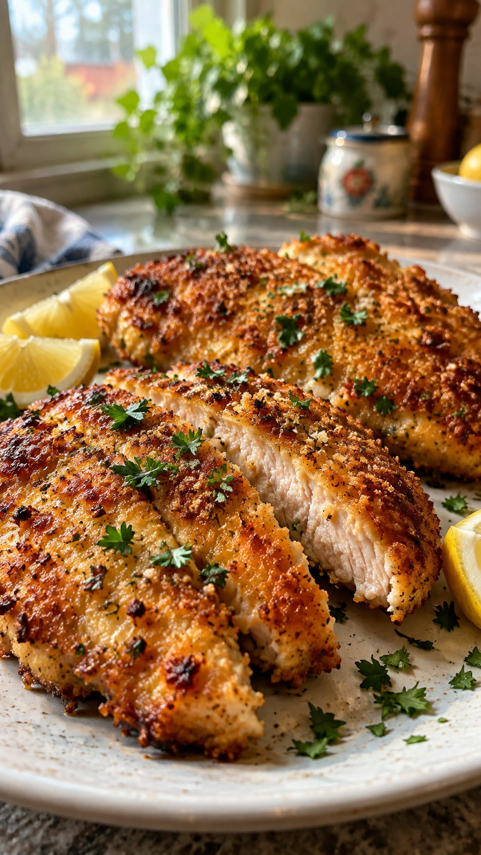 Crispy Parmesan Crusted Chicken That Stays Juicy Inside!