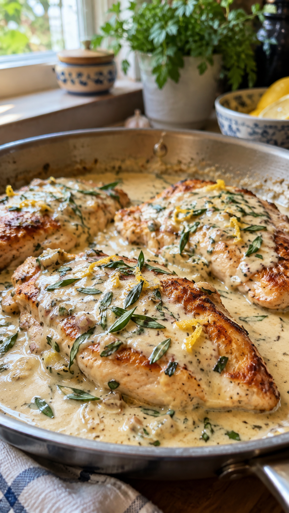 High Protein Tarragon Chicken with Creamy Dijon Sauce!
