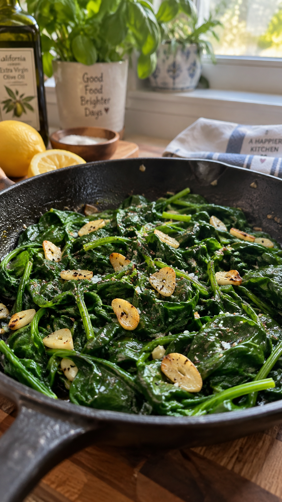 The Easiest 10-Minute Sautéed Spinach with Garlic!