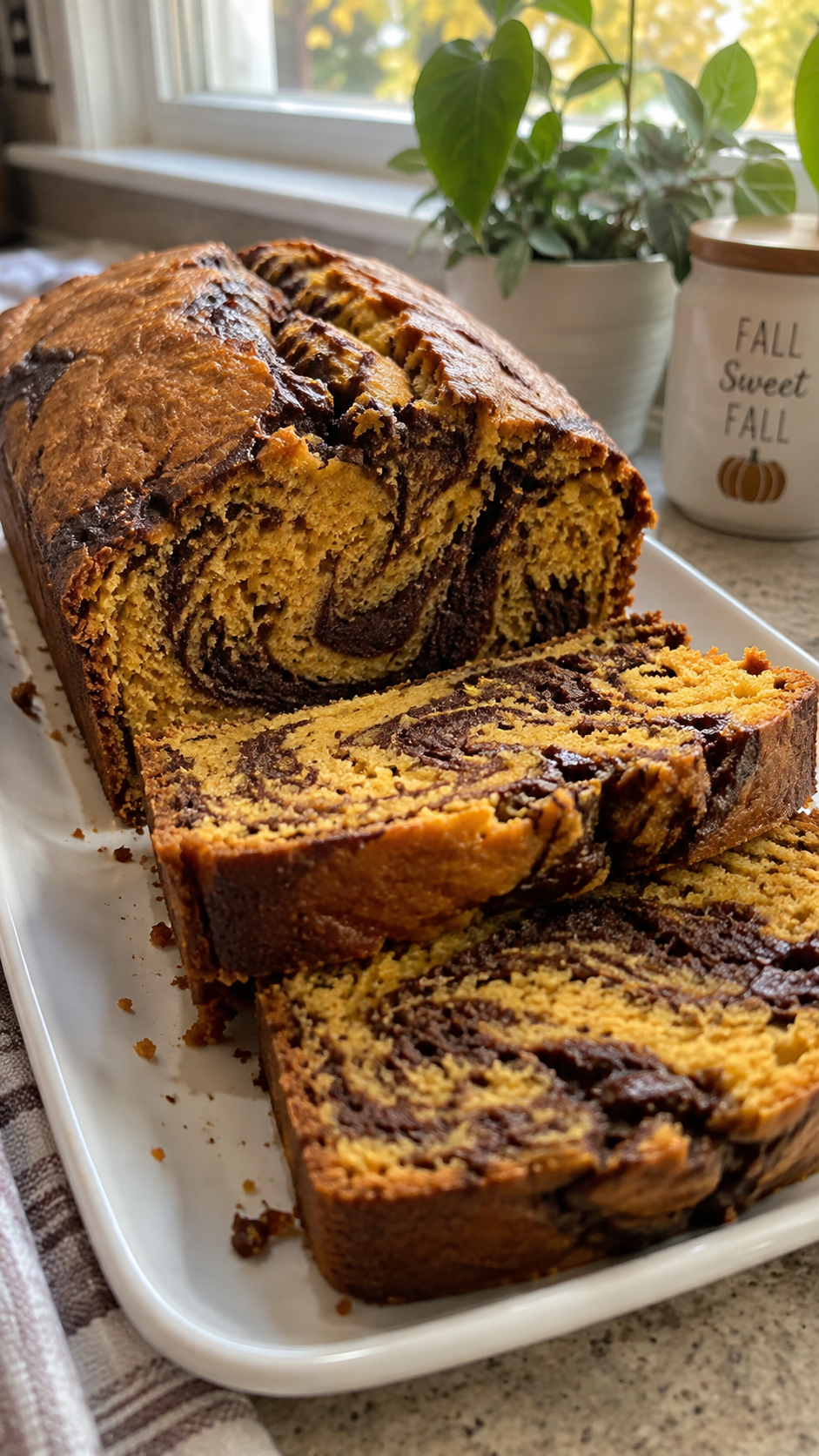 Pumpkin Marble Loaf Recipe (Moist Chocolate Swirl Bread!!)