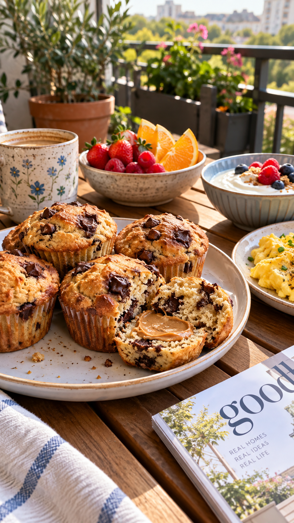 High Protein Cottage Cheese Muffins with Chocolate Chips!