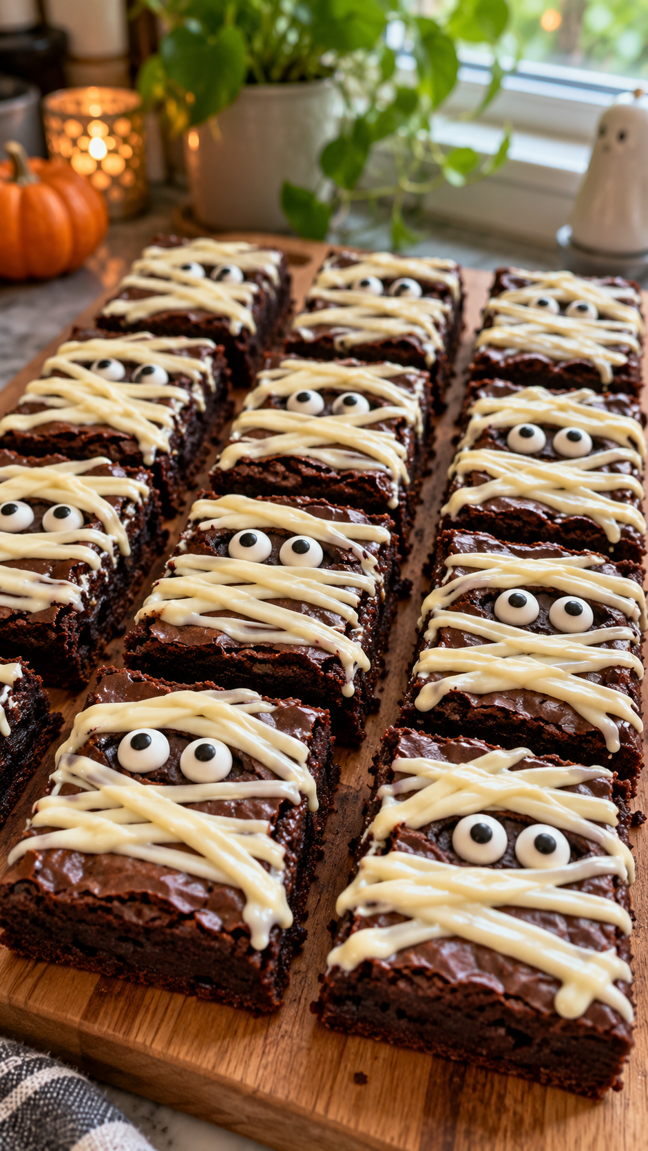 Mummy Brownies with White Chocolate Bandages!!