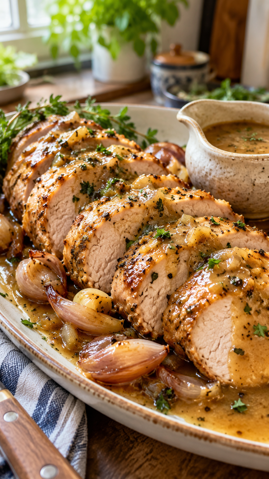 Crockpot Turkey Tenderloin with Apple Cider Dijon Gravy