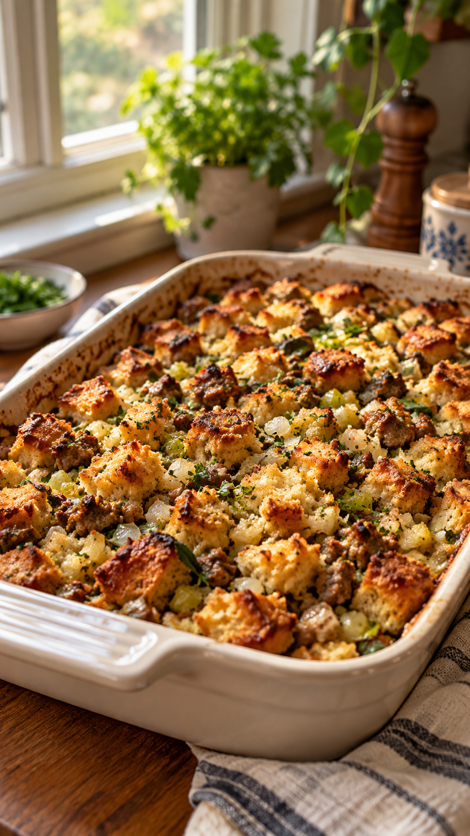 Classic Sausage Stuffing With Sage and Celery!!