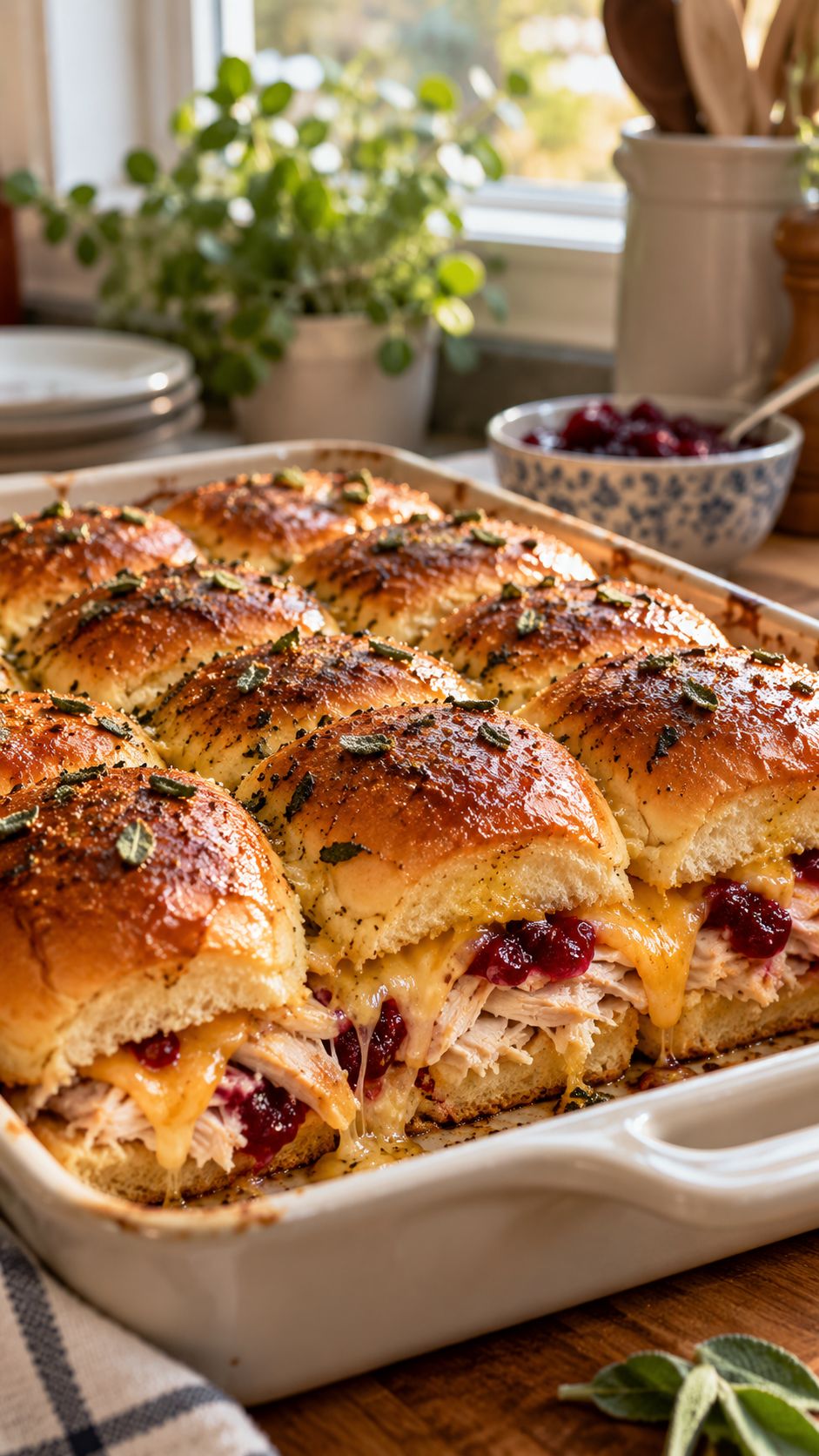 Turkey Cranberry Sliders with Sage Brown Butter!