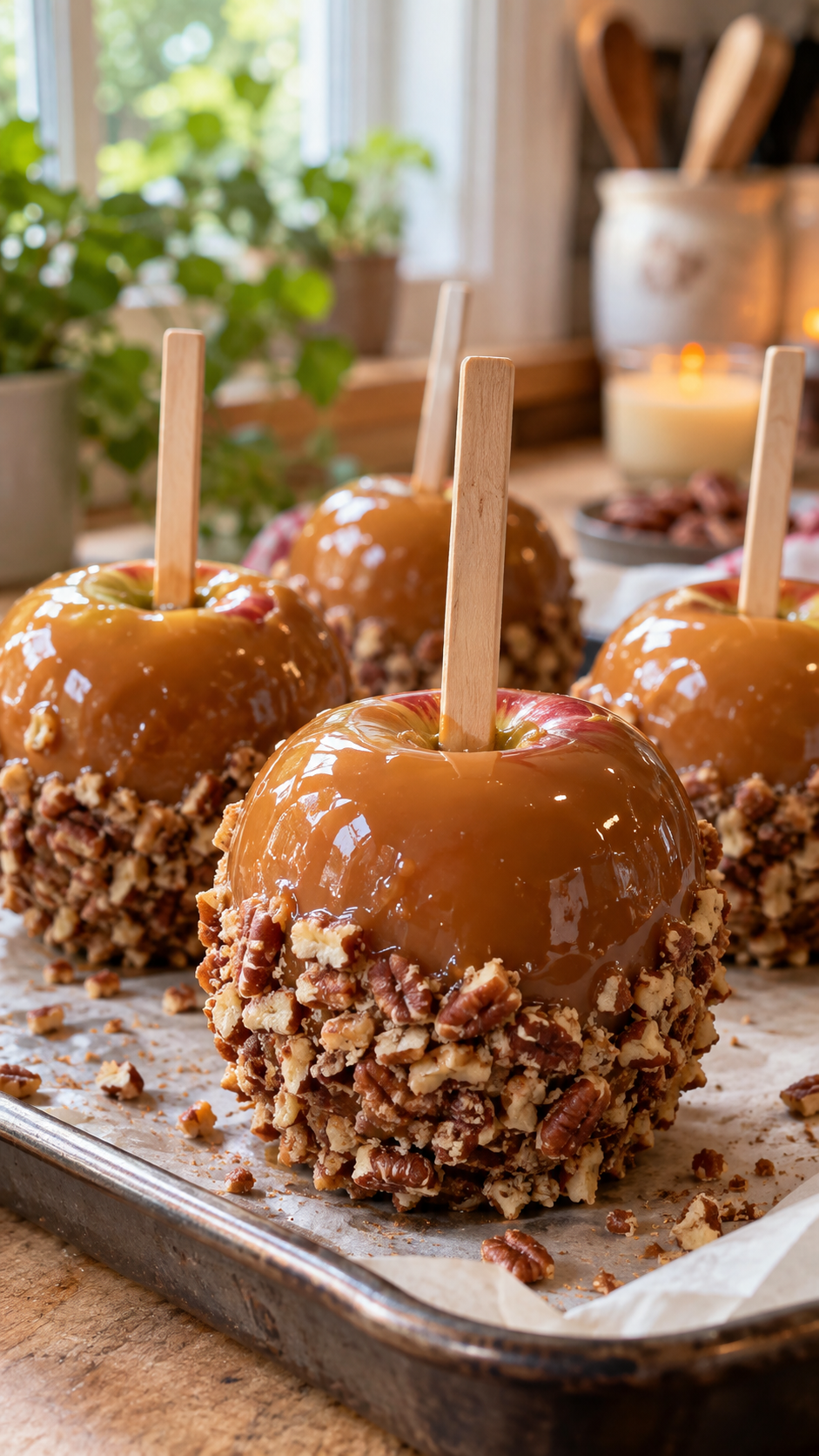 Homemade Caramel Apples with Soft Buttery Texture!