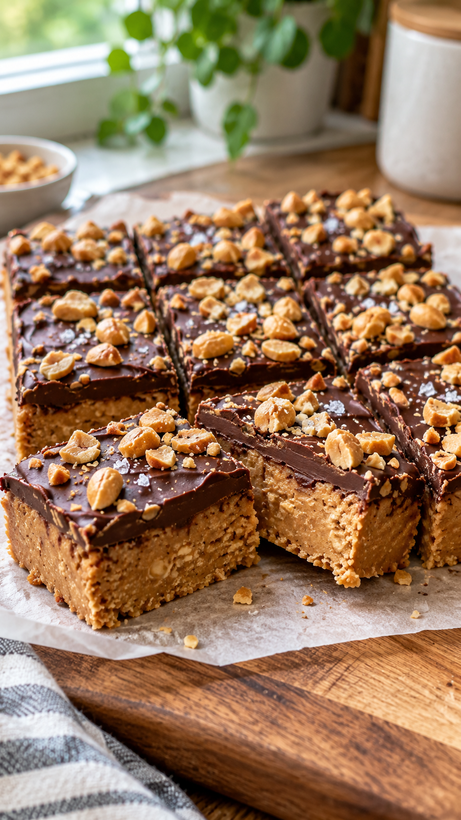 Peanut Butter Protein Bars with Brown Butter and Chocolate!
