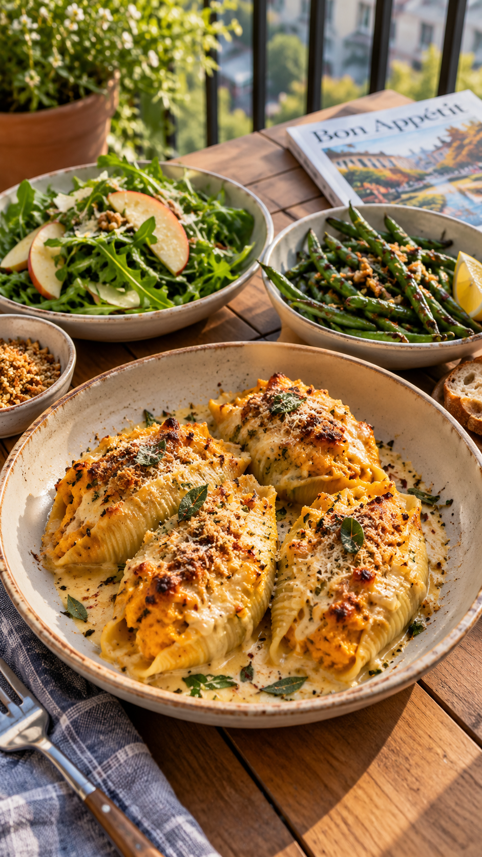 Butternut Squash Stuffed Shells with Brown Butter Sage Sauce!!